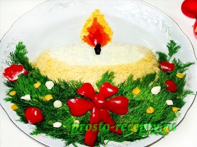 Самый Новогодний салат - «Свеча»